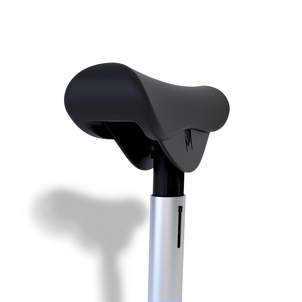 close up of the saddle of the mobilegs universal crutch